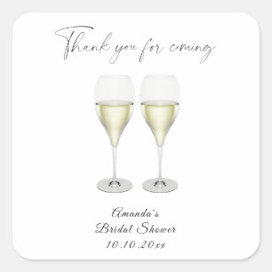 Adesivo Quadrado Champagne de casamento Pop
