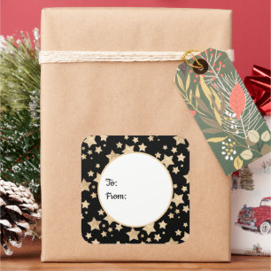 Adesivo Quadrado Champanhe dourado faísca Estrelas para De