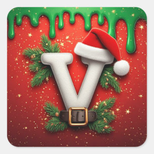 Adesivo Quadrado Chapéu Festivo Sabta V Para Decoração de Inverno