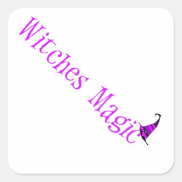 Adesivo Quadrado Chapéu Mágico das Bruxas