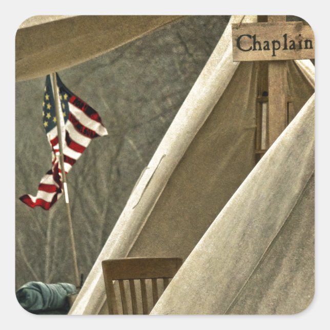 Adesivo Quadrado Chaplain do Exército (Frente)