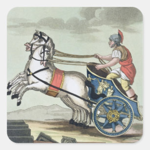 Adesivo Quadrado Charioteer, de "L'Antica Roma", 1825 (cor iluminad