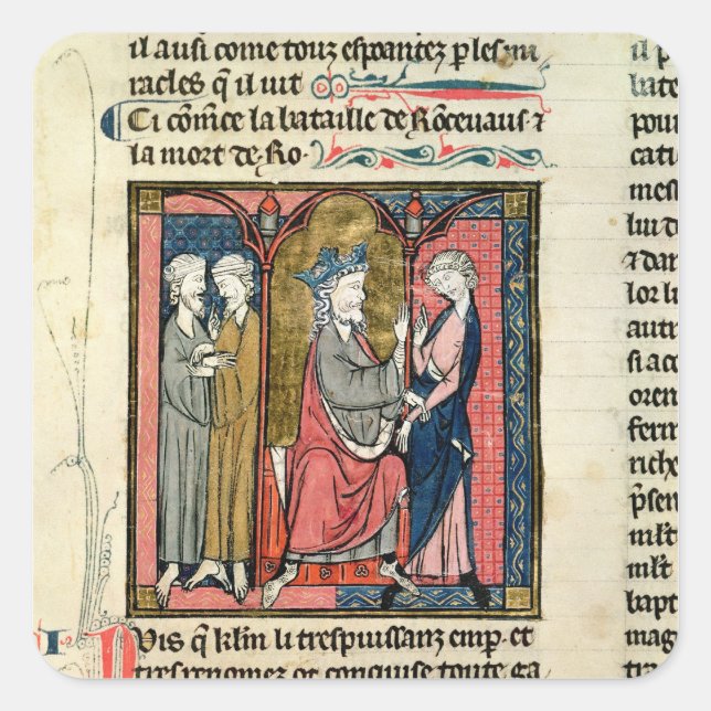 Adesivo Quadrado Charlemagne enviando Ganelon (Frente)