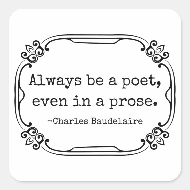 Adesivo Quadrado Charles Baudelaire (Frente)