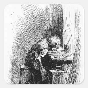 Adesivo Quadrado Charles Dickens na Fábrica de Negros e