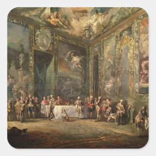 Adesivo Quadrado Charles III de Borbon, almoçando antes de seu
