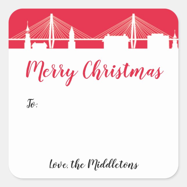 Adesivo Quadrado Charleston Red Holiday, Cidade Santa (Frente)