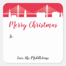 Adesivo Quadrado Charleston Red Holiday, Cidade Santa