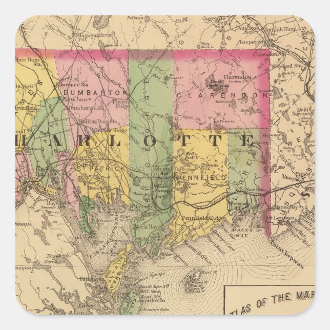 Adesivo Quadrado Charlotte Co, NB (Frente)