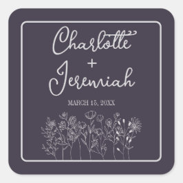 Adesivo Quadrado Charlotte | Cores Curadas | Casamento