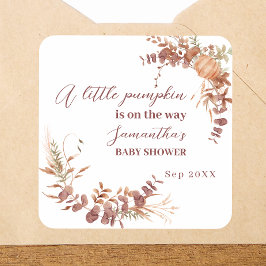 Adesivo Quadrado Charming Neutral Autumn Little Pumpkin