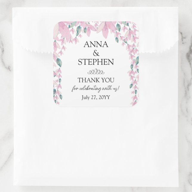 Adesivo Quadrado Charming Wisteria Floral Wedding (Bolsa)