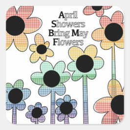 Adesivo Quadrado Chás de abril trazem palhetas de flores
