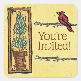 Adesivo Quadrado Chás de casamento Russos de Jardim Brida