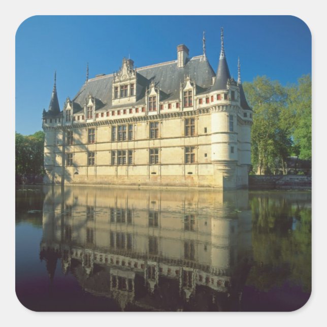 Adesivo Quadrado Chateau de Azay-le-Rideau, Indre-et-Loire, (Frente)