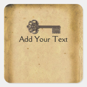 Adesivo Quadrado Chave de esqueleto antiga