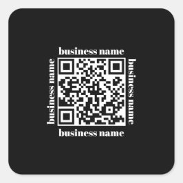 Adesivo Quadrado Chaveiro de negócios com código QR minimalista eco