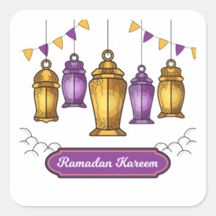 Adesivo Quadrado chaveiro de T-Shirt com ramadan-kareem