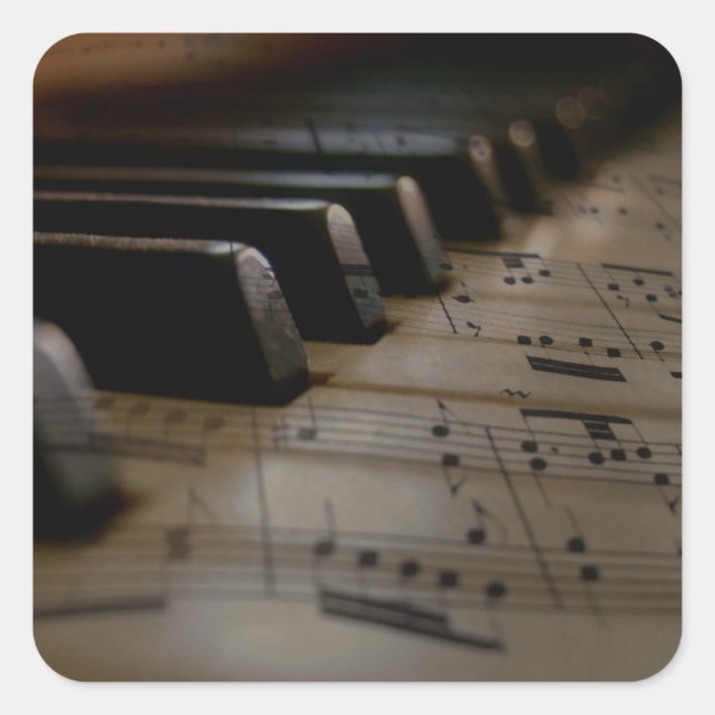 Adesivo Quadrado Chaves Anticas para Piano de Música (Frente)