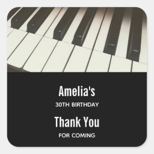 Adesivo Quadrado Chaves do Piano - Na moda B&W Evento de Foto Obrig