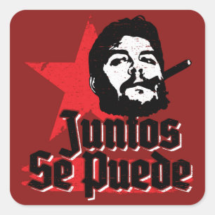 Adesivo Quadrado Che Guevara Citação Revolucionária Juntos Se Puede