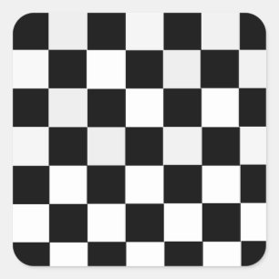 Adesivo Quadrado Checkered preto e branco