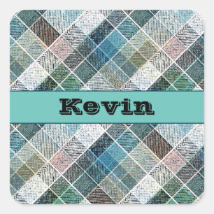 Adesivo Quadrado checkered, tartan, xadrez, clássico, personalizado