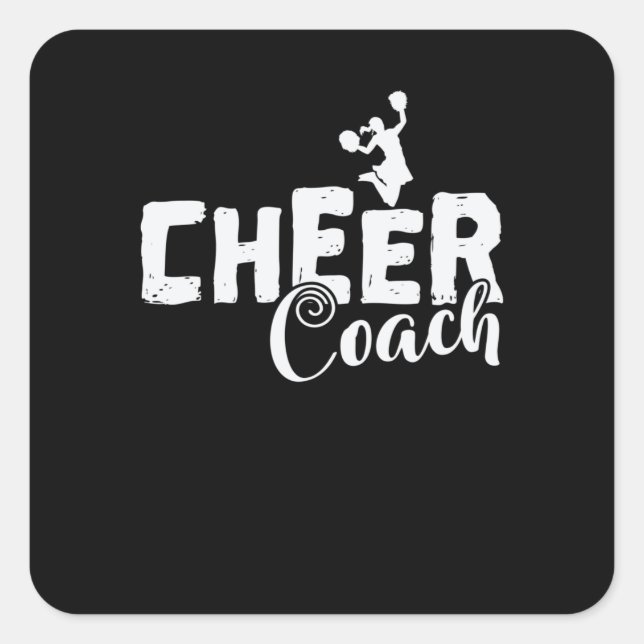 Adesivo Quadrado "Cheer Coach Cheerleader Sport Turnen anfeuern" (Frente)