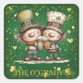 Adesivo Quadrado Cheerful St. Patrick’s Day Party Illustration