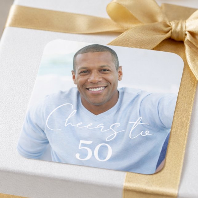 Adesivo Quadrado Cheers photo birthday party (Criador carregado)