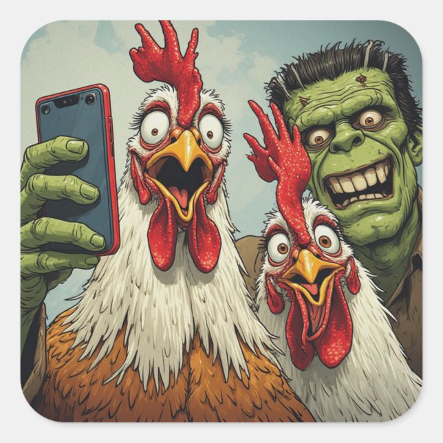 Adesivo Quadrado "Cheesys Posen With Frank" Sticker Sheet (Frente)