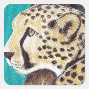Adesivo Quadrado Cheetah Painting