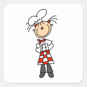 Adesivo Quadrado Chef Feminino