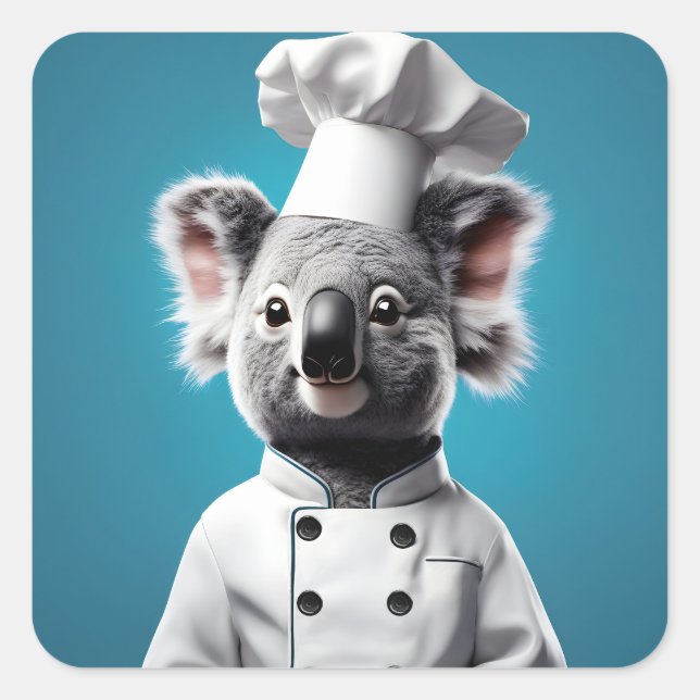Adesivo Quadrado Chef Koala (Frente)
