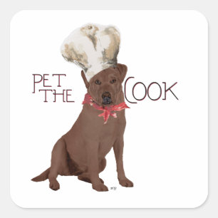 Adesivo Quadrado Chef Labrador Retriever Chocolate