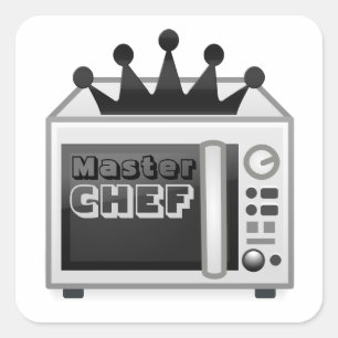 Adesivo Quadrado Chef mestre de micro-ondas