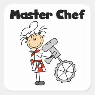 Adesivo Quadrado Chef Mestre - Feminino
