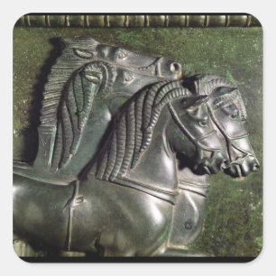 Adesivo Quadrado Chefe de cavalo de um quadriga