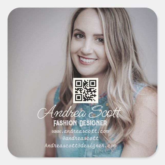 Adesivo Quadrado Chefe de empresa do sexo feminino adicione nome de (Frente)