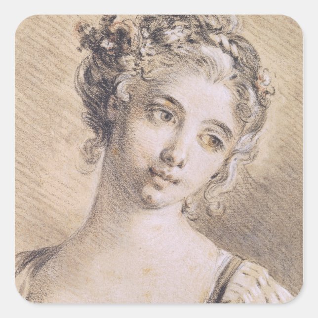 Adesivo Quadrado Chefe de uma Menina (Frente)