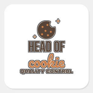 Adesivo Quadrado Chefe do Controle de Qualidade de Biscoitos Natali