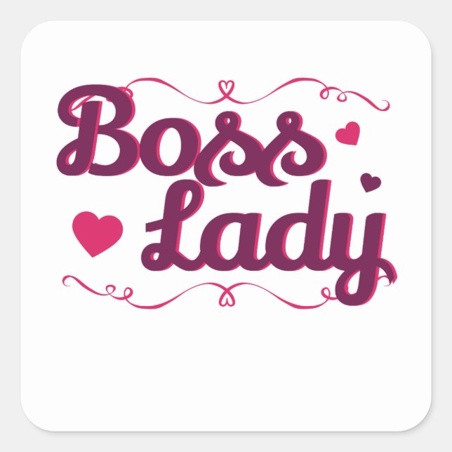 Adesivo Quadrado Chefe Lady Boss Day Mulheres Supervisor de Mulhere (Frente)