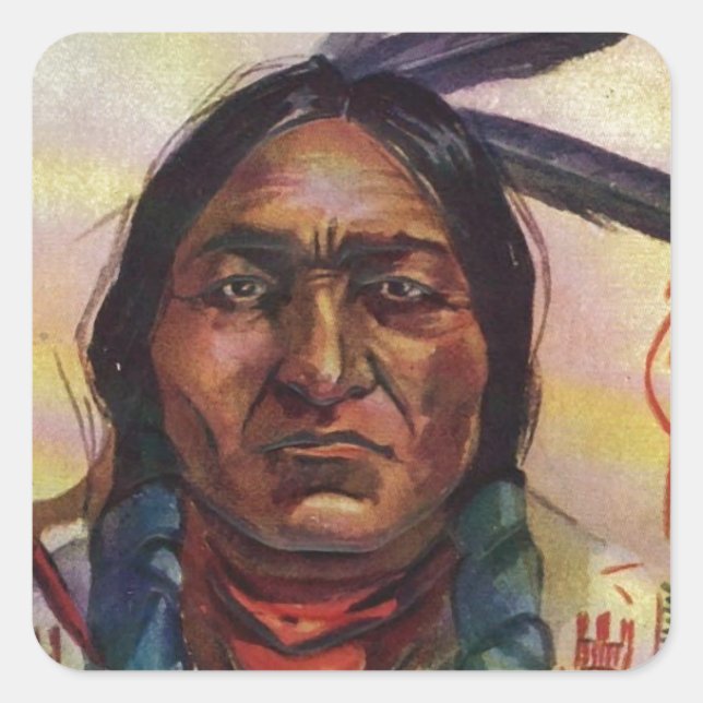Adesivo Quadrado Chefe Sitting Bull (Frente)
