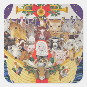 Adesivo Quadrado Chegada do Natal