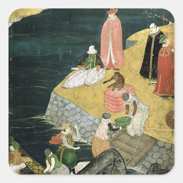 Adesivo Quadrado Chegada dos portugueses no Japão (Frente)