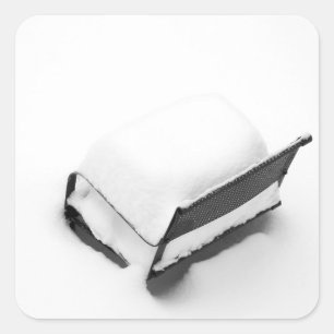 Adesivo Quadrado Cheio De Neve Vintage Metal Lawn