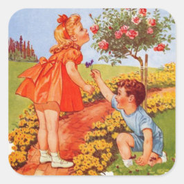 Adesivo Quadrado Cheire o Rosa Sticker