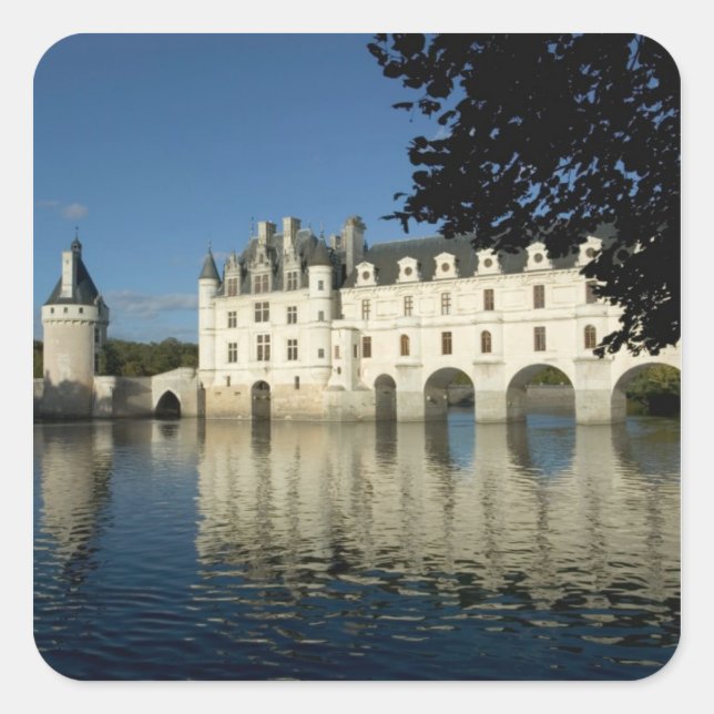 Adesivo Quadrado Chenonceau Chateau, River Cher, Loir-et-Cher, 2 (Frente)