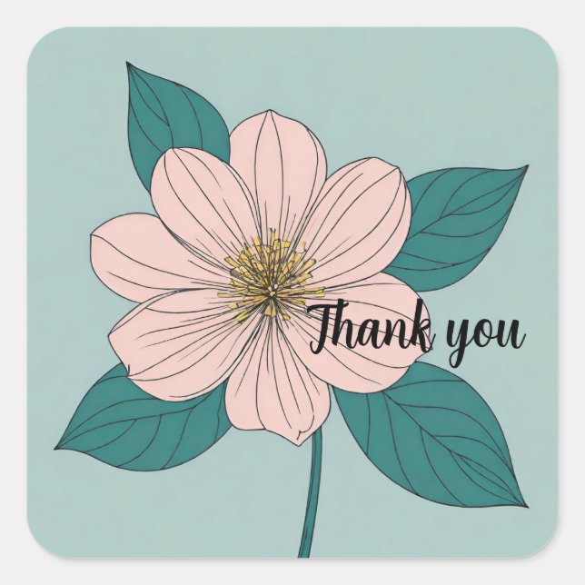 Adesivo Quadrado Cherishing Life and Blooms (Frente)