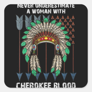 Adesivo Quadrado Cherokee Pride Feenas Nativas Americanas
